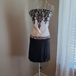 Black and White strapless top
